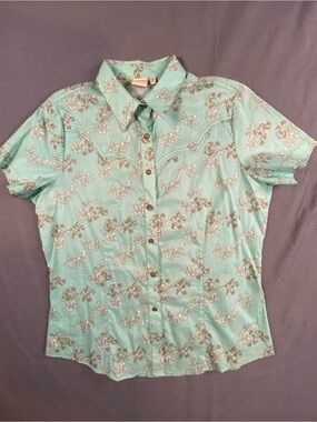 Rockies Men’s Short Sleve Shirt XL
 Floral Print Western Shirt